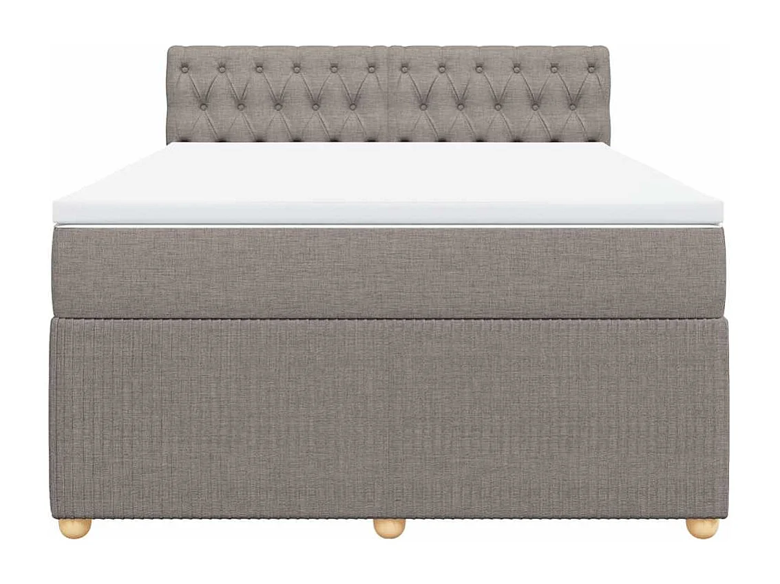 Boxspring met matras stof taupe 140x190 cm