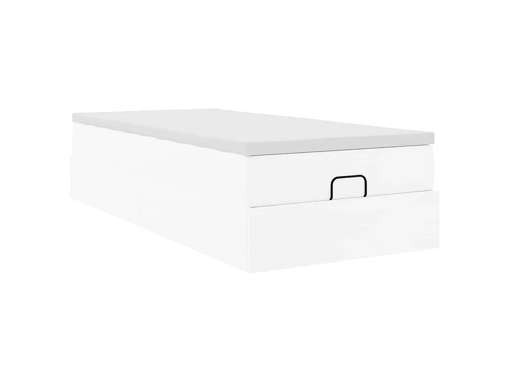 Ottoman bed met matras 90x200cm kunstleer wit