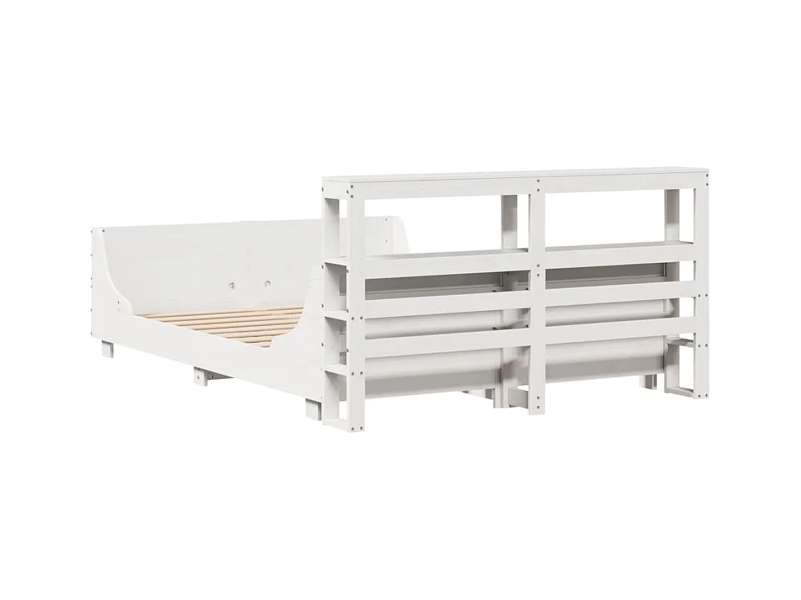 Cadre de lit sans matelas blanc 140x200 cm bois de pin massif