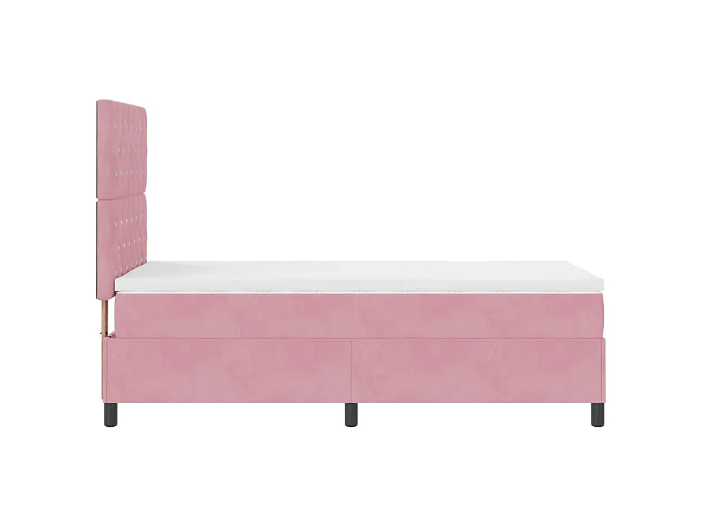 Boxspringbed met matras met hoofdeinde Roze 90 x 200 cm Fluweel