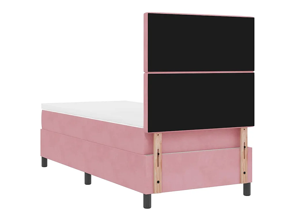 Boxspringbed met matras met hoofdeinde Roze 90 x 200 cm Fluweel