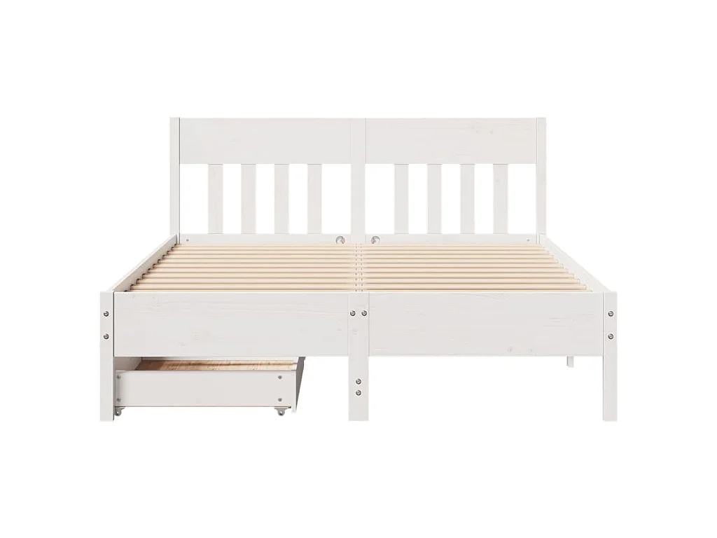 Cadre de lit sans matelas blanc 140x200 cm bois de pin massif