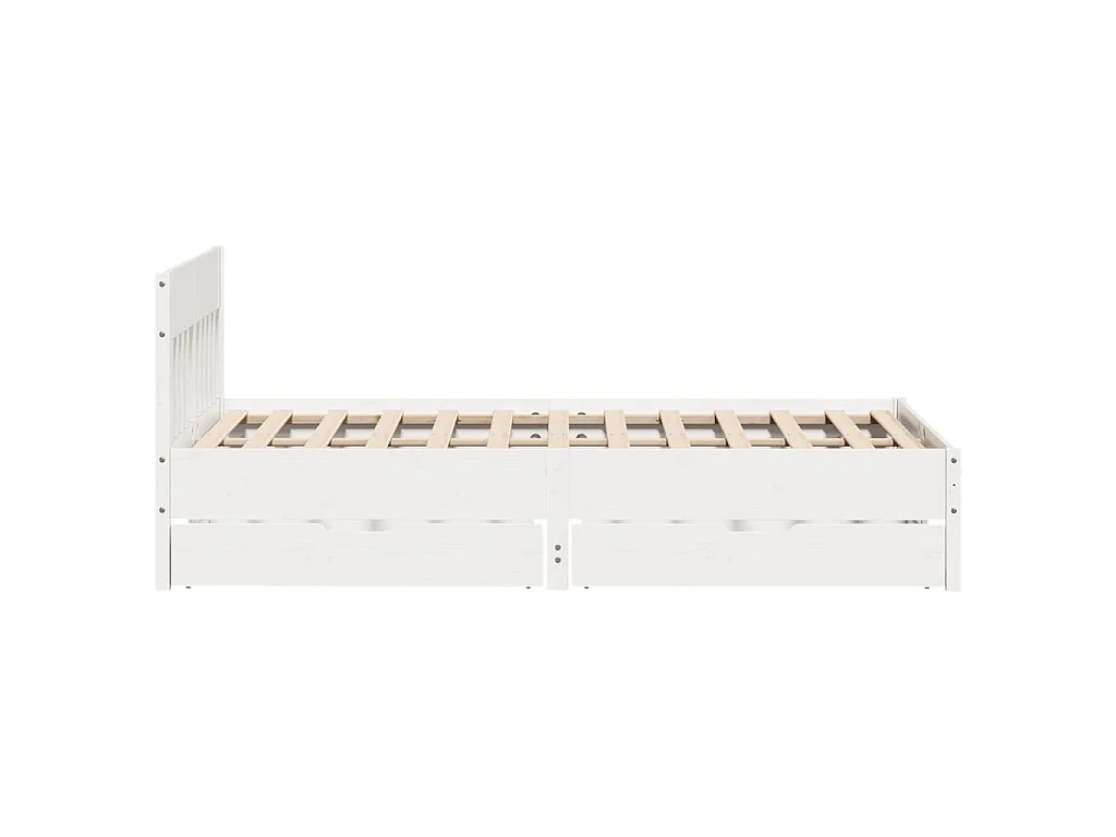 Cadre de lit sans matelas blanc 140x200 cm bois de pin massif