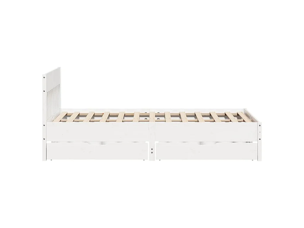 Bedframe zonder matras massief grenenhout wit 140x200 cm
