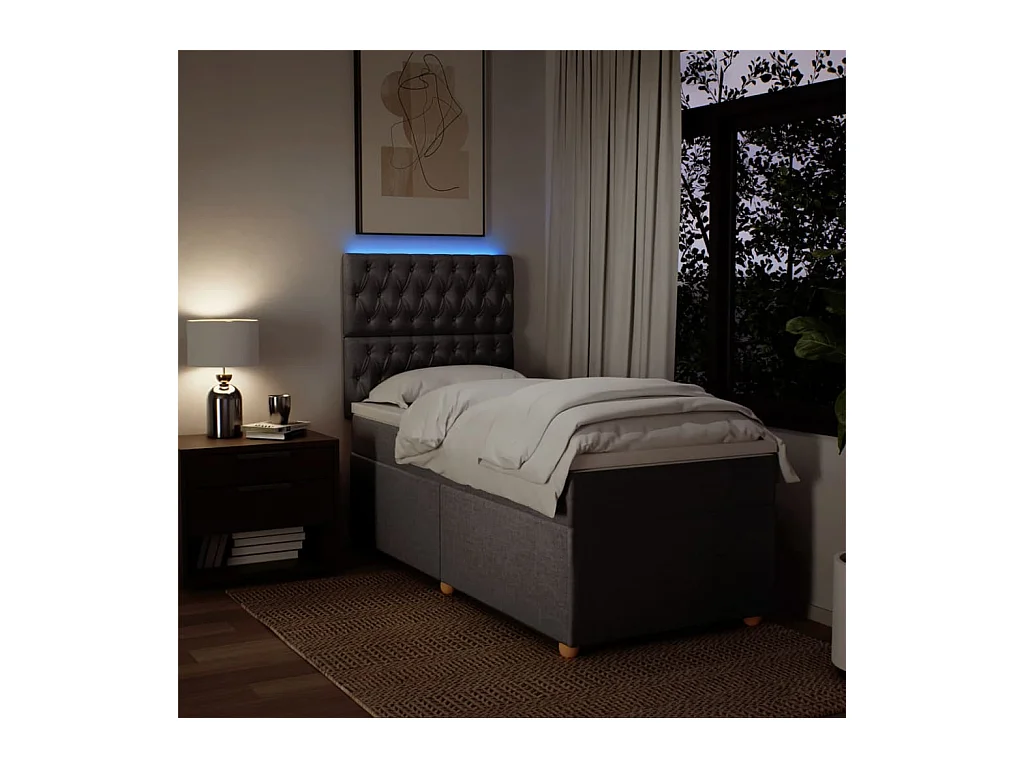 Boxspringbett mit Matratze Taupe 100x200 cm Stoff