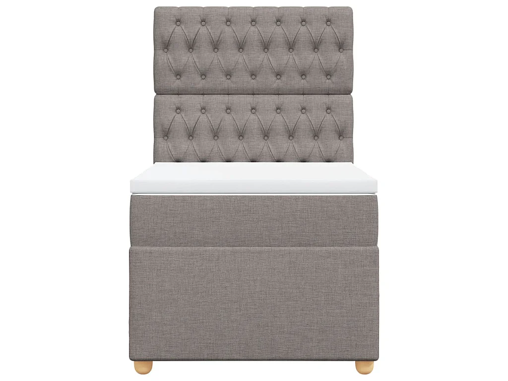 Cama com molas/colchão 100x200 cm tecido cinza-acastanhado