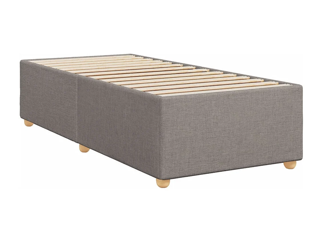 Cama com molas/colchão 100x200 cm tecido cinza-acastanhado