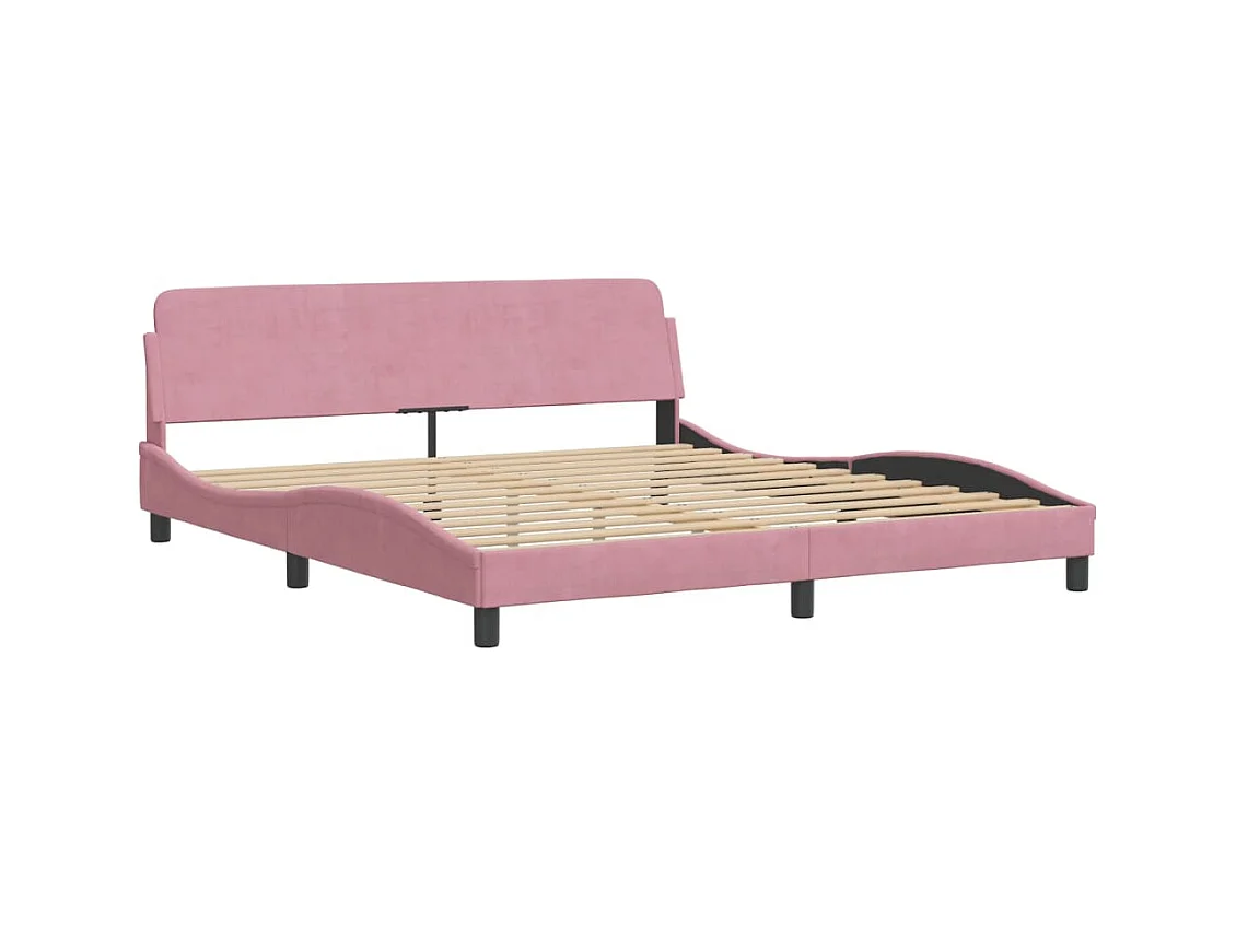 Lit avec matelas rose 180x200 cm velours