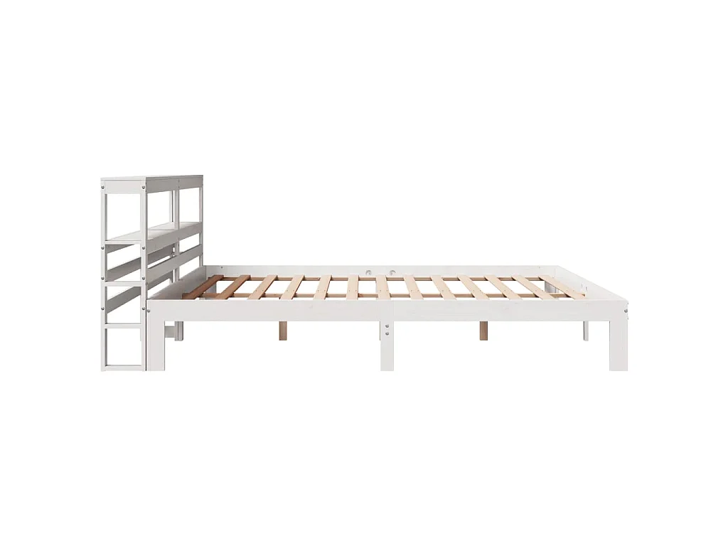 Bettgestell mit Kopfteil ohne Matratze Weiß 180x200 cm