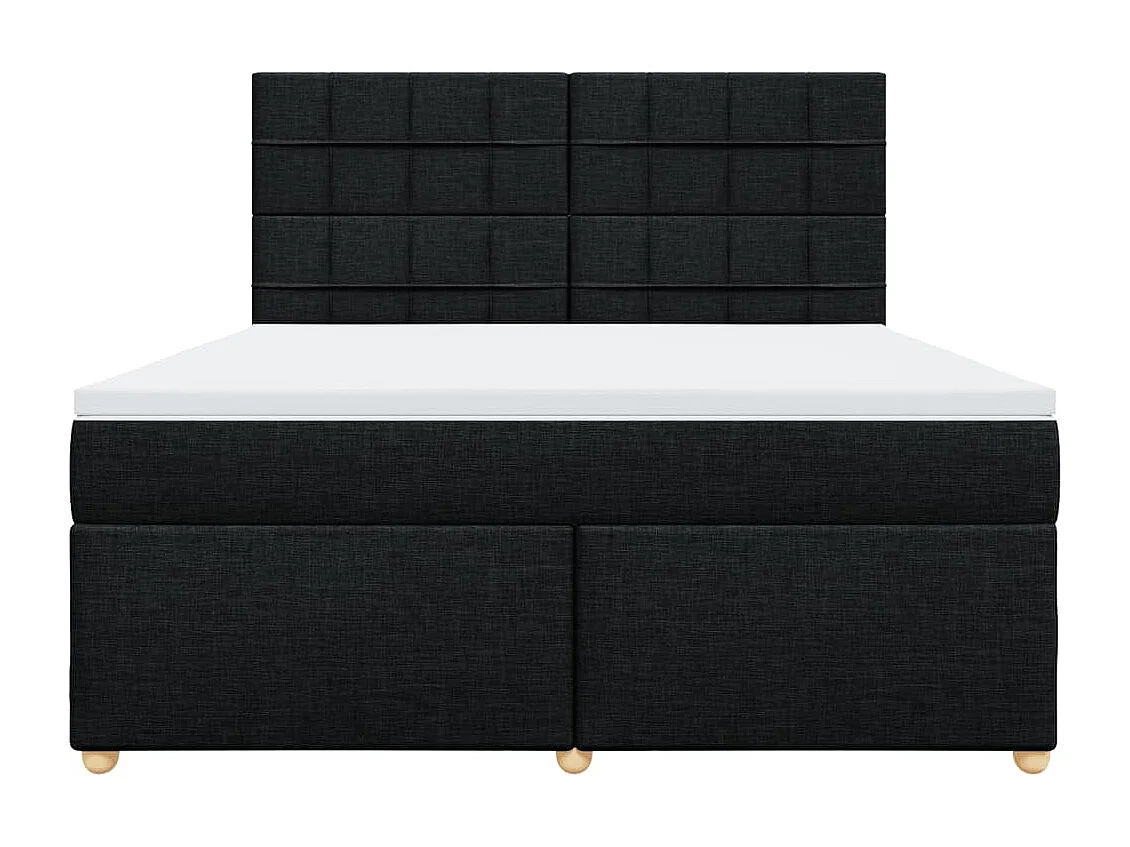 Boxspringbett mit Matratze Schwarz 180x200 cm Stoff