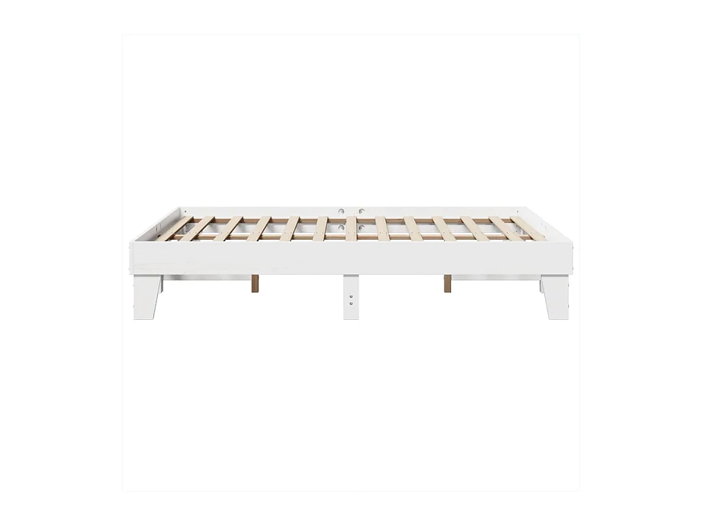 Cadre de lit sans matelas blanc 160x200 cm bois de pin massif