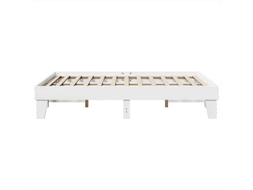Cama sem colchão 160x200 cm madeira de pinho maciça branco
