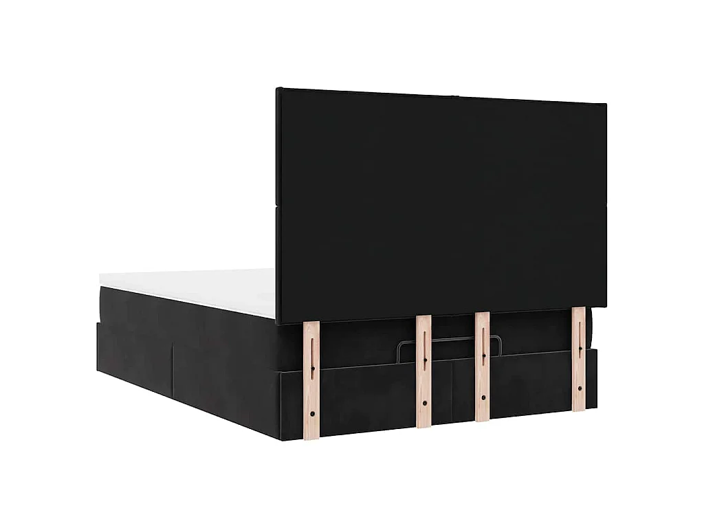 Ottoman bed met matrassen 140x190cm fluweel zwart