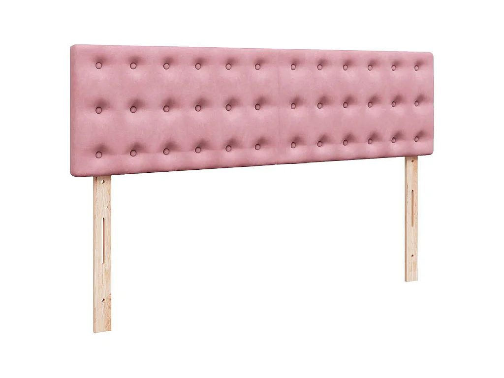 Estructura cama otomana colchón terciopelo rosa 140x200cm