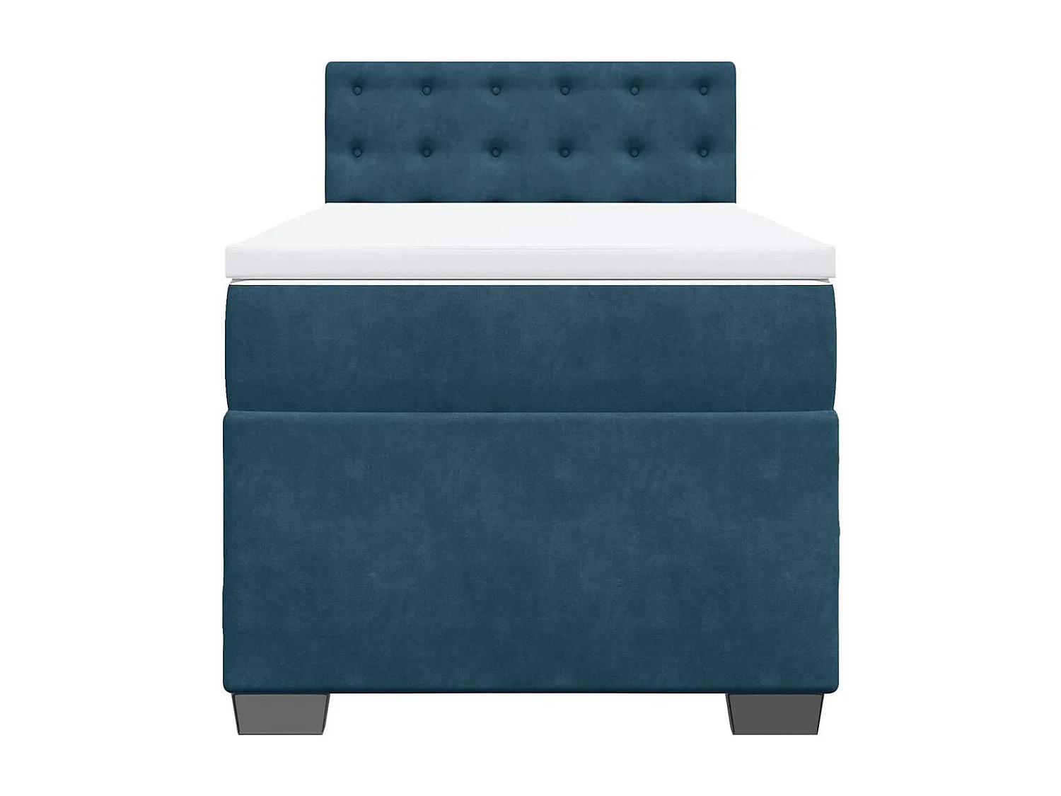 Giroletto a Molle con Materasso Blu Scuro 90x200 cm in Velluto