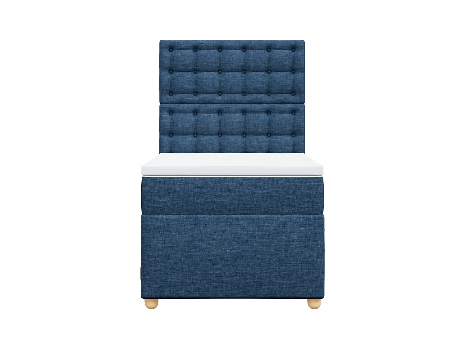 Sommier à lattes de lit avec matelas Bleu 90x200 cm Tissu