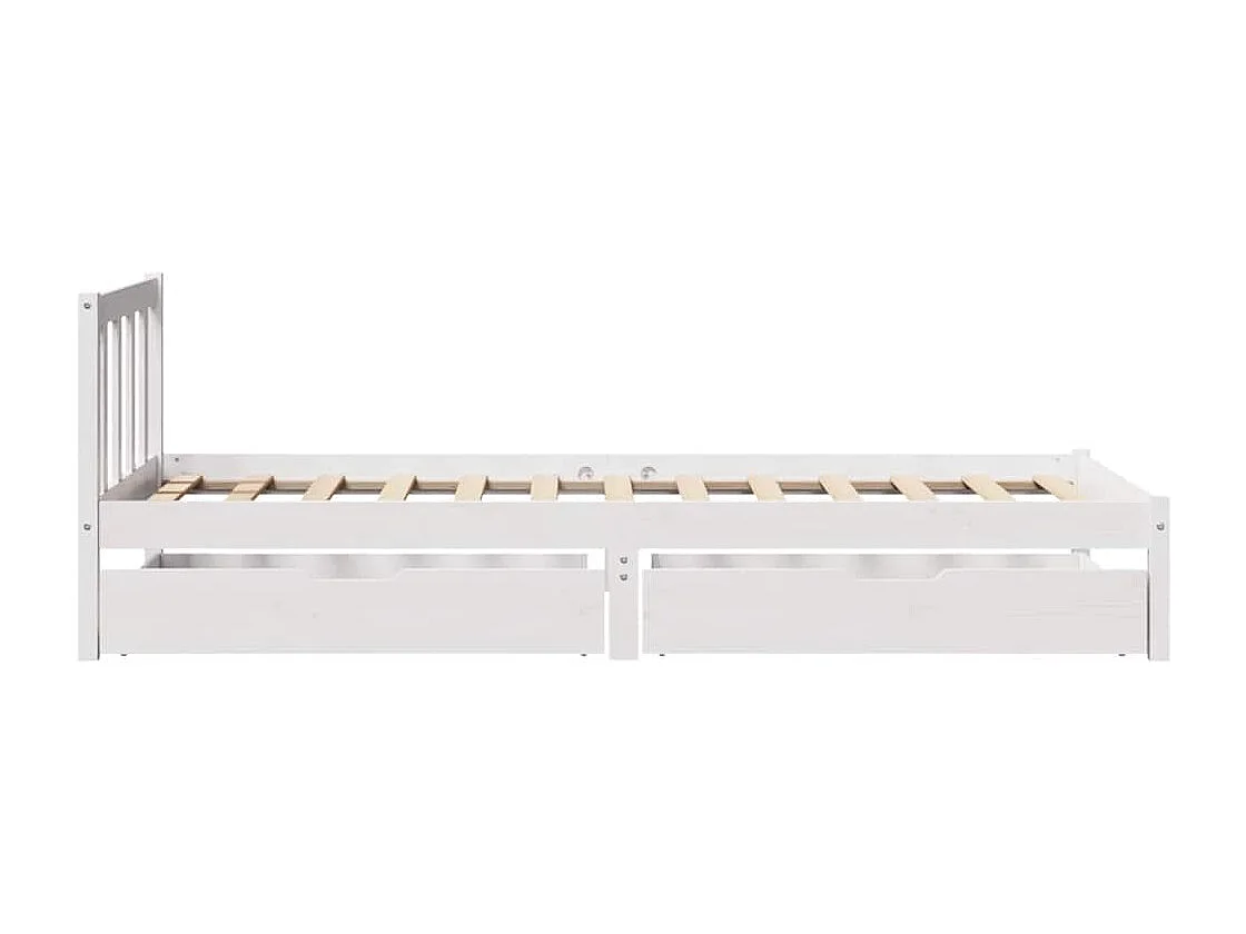 Cadre de lit sans matelas blanc 100x200 cm bois de pin massif