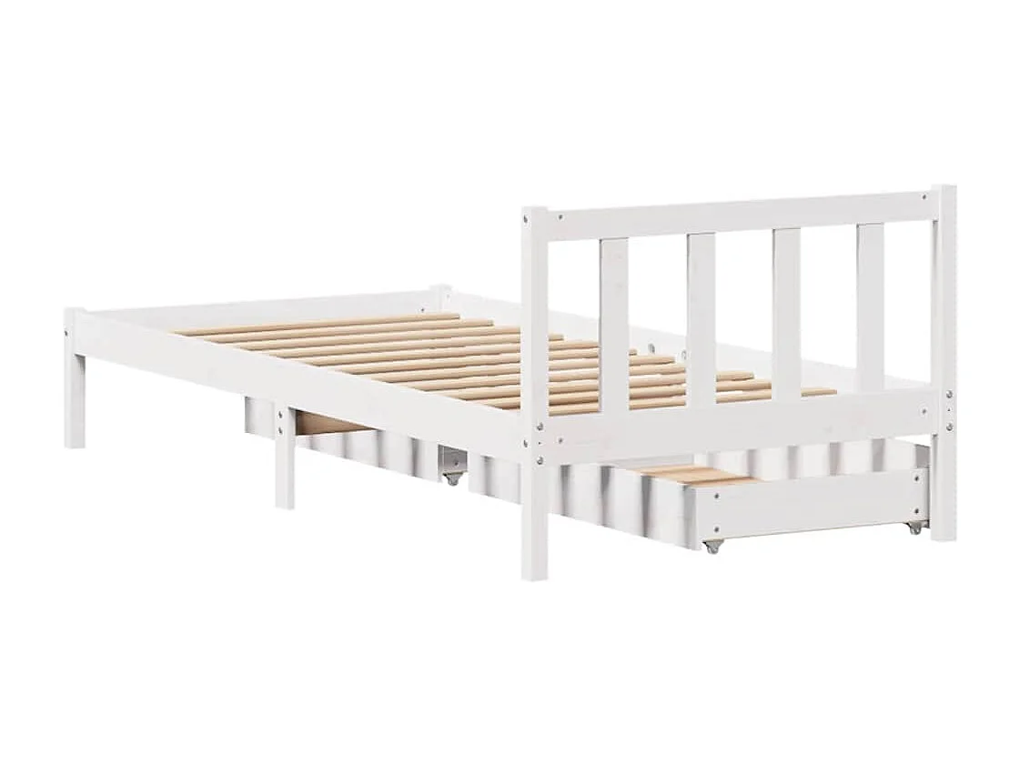 Cadre de lit sans matelas blanc 100x200 cm bois de pin massif