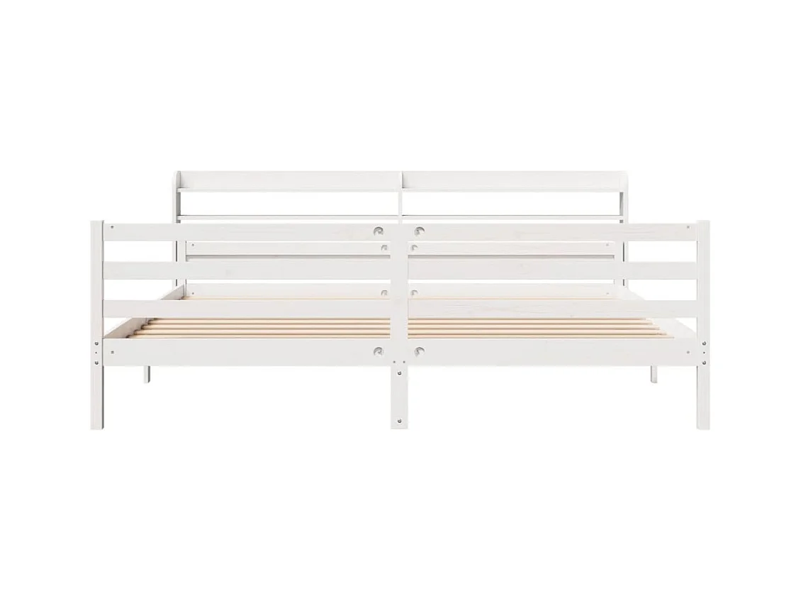 Cadre de lit avec tête de lit sans matelas blanc 180x200 cm