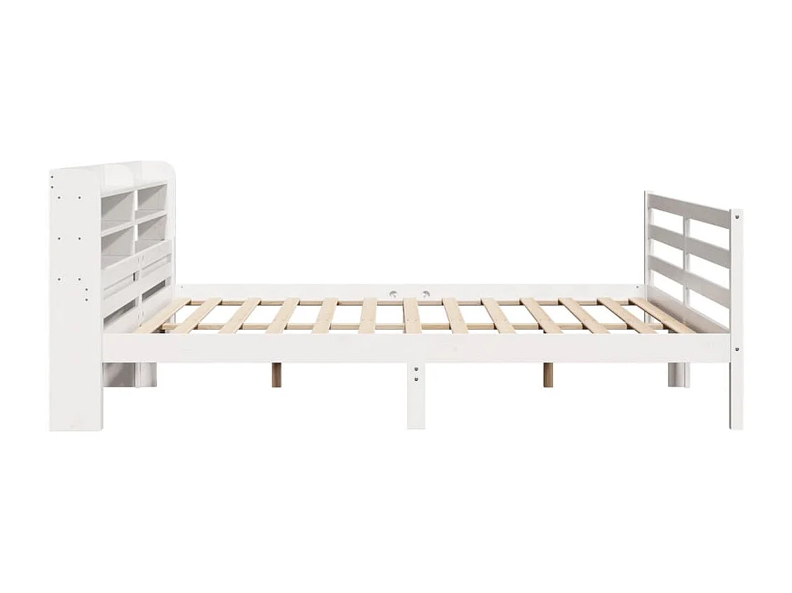 Cadre de lit avec tête de lit sans matelas blanc 180x200 cm