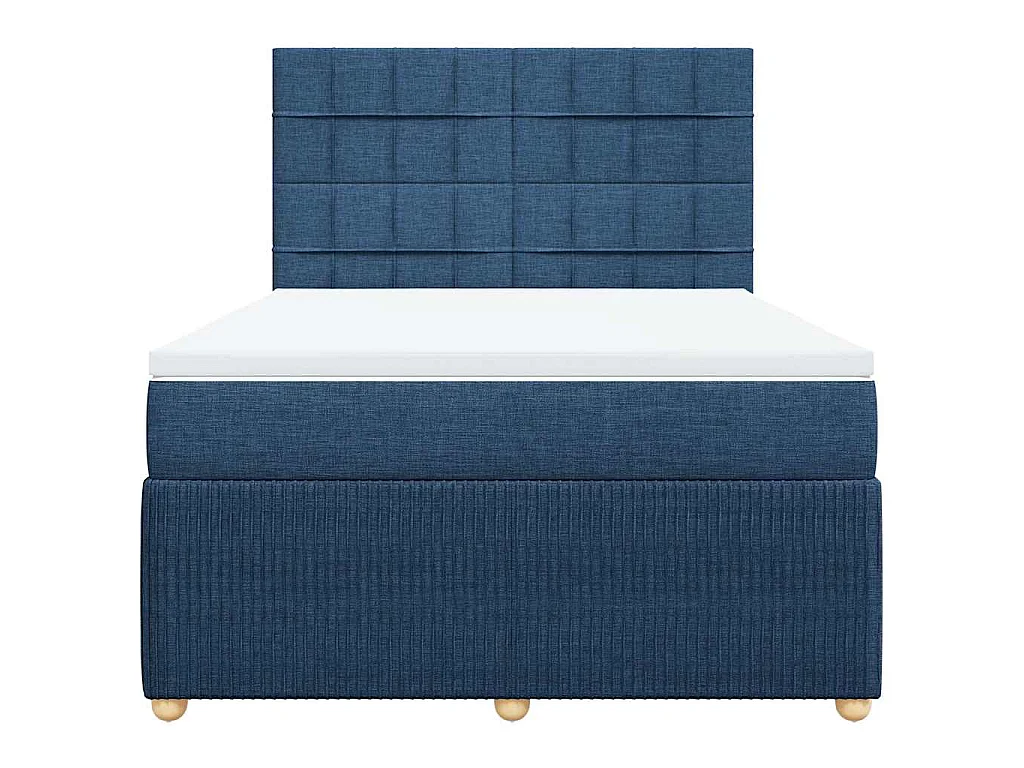 Giroletto a Molle con Materasso Blu 140x190 cm in Tessuto