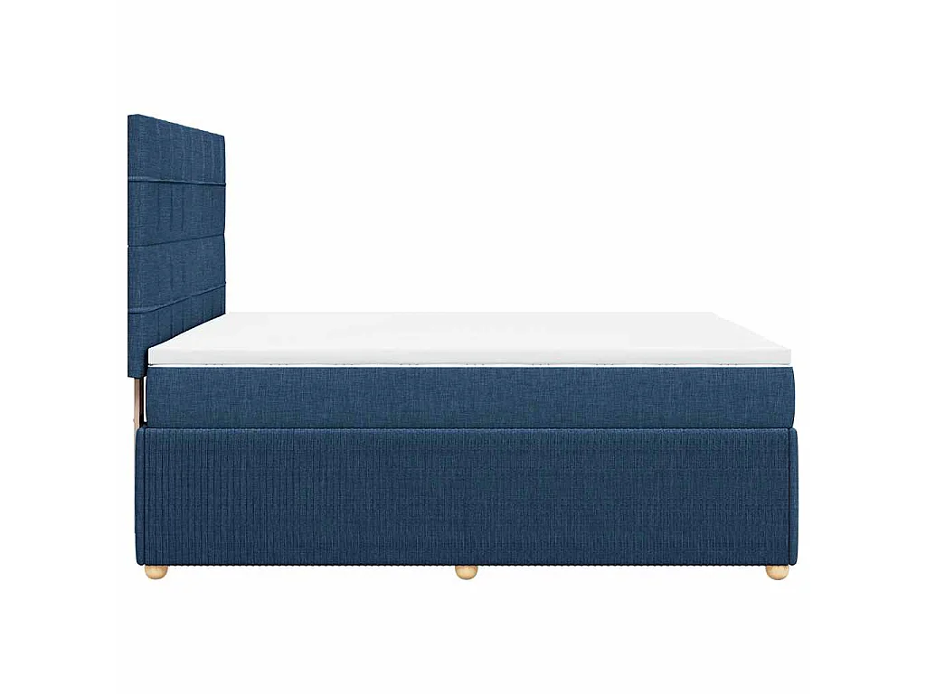 Giroletto a Molle con Materasso Blu 140x190 cm in Tessuto