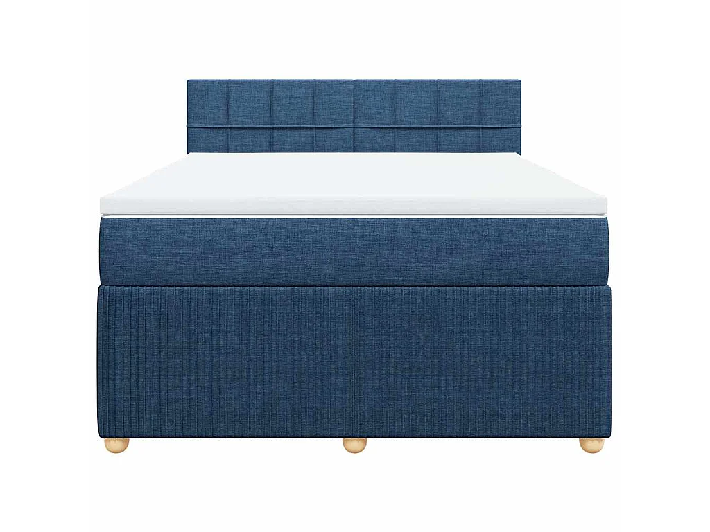 Giroletto a Molle con Materasso Blu 140x190 cm in Tessuto
