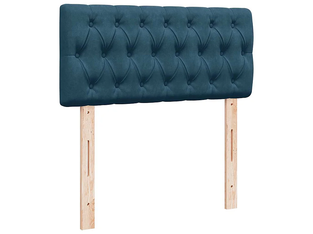 Estructura de cama otomana con colchón terciopelo azul oscuro