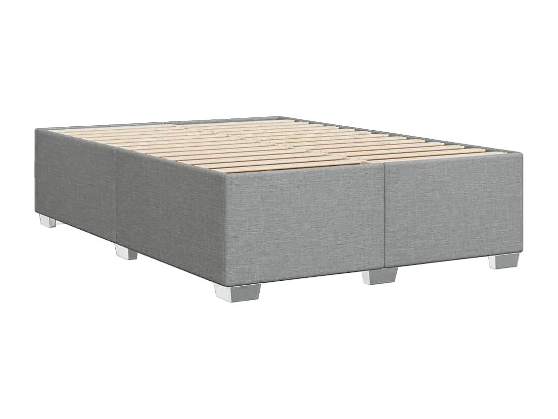 Cadre de lit sans matelas gris clair 140x190 cm tissu