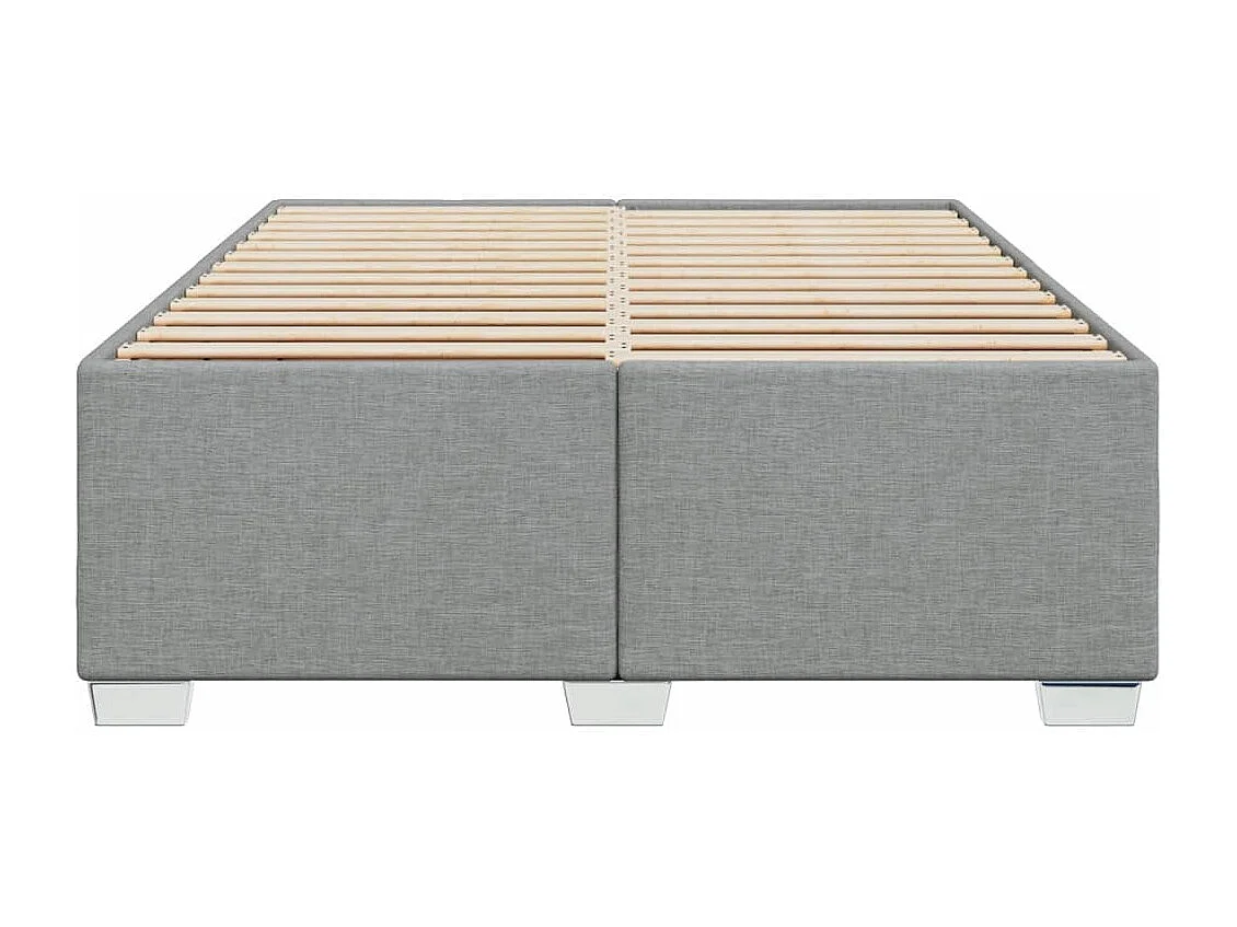 Cadre de lit sans matelas gris clair 140x190 cm tissu