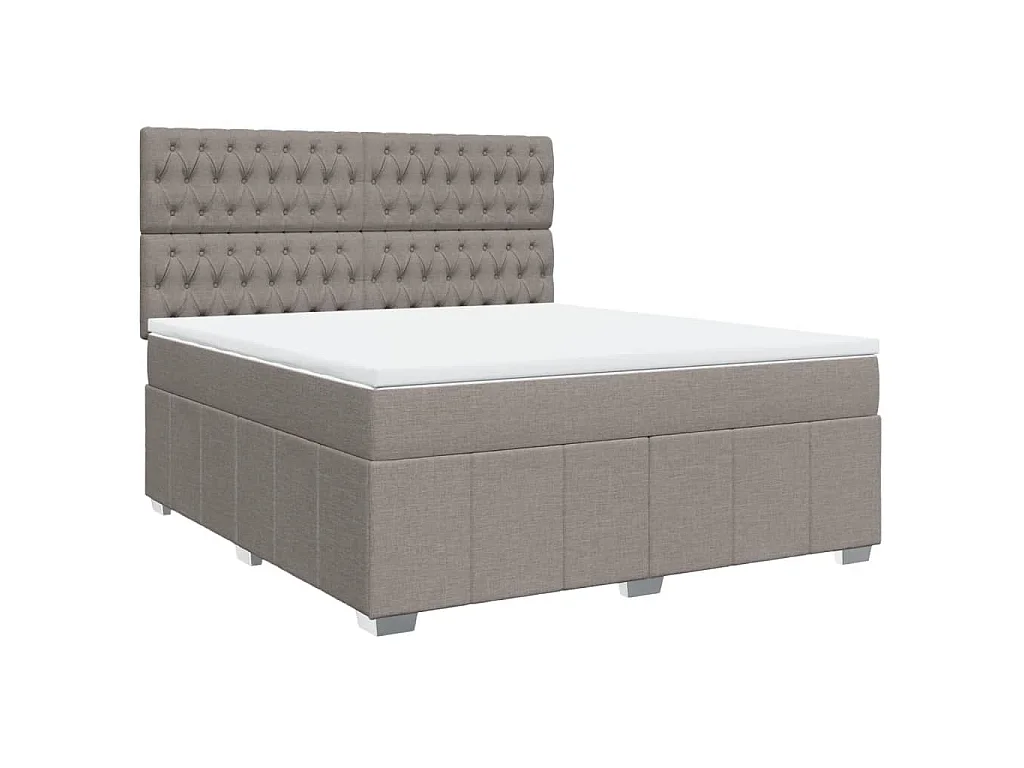 Sommier à lattes de lit avec matelas Taupe 180x200 cm Tissu