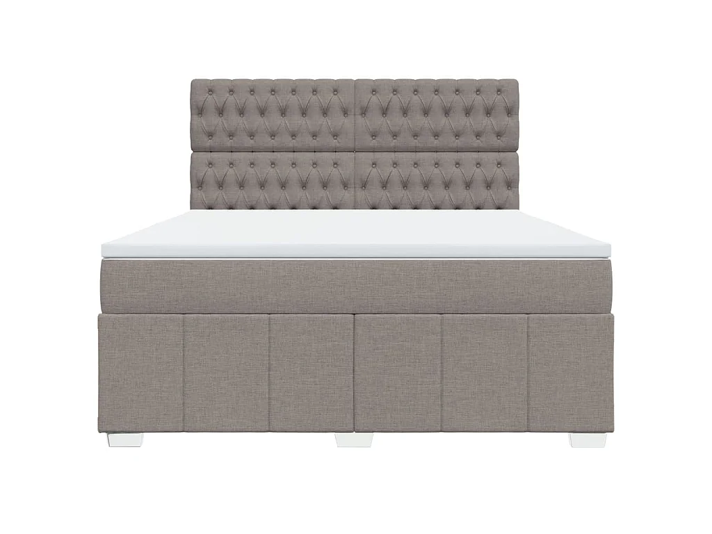 Sommier à lattes de lit avec matelas Taupe 180x200 cm Tissu