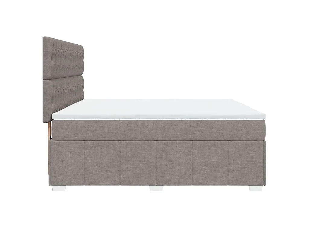 Sommier à lattes de lit avec matelas Taupe 180x200 cm Tissu