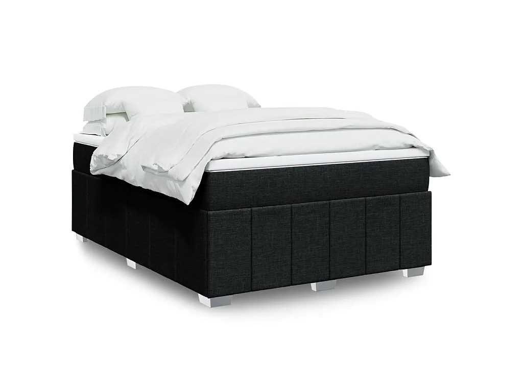 Boxspringbett mit Matratze Schwarz 140x190 cm Stoff