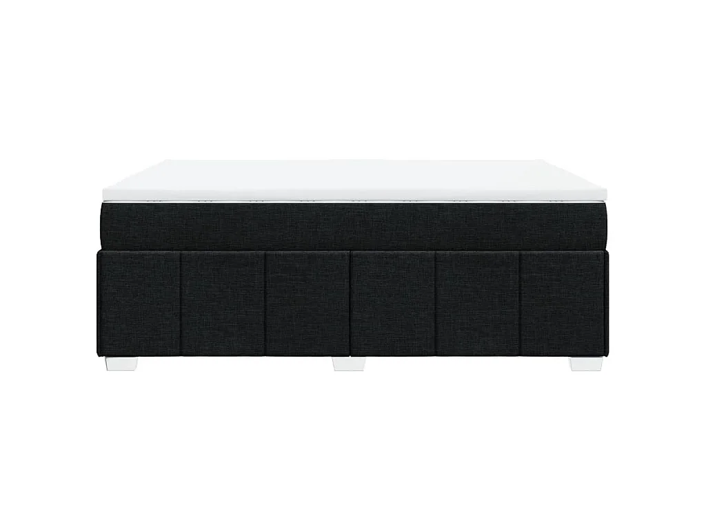 Sommier à lattes de lit avec matelas Noir 140x190 cm Tissu