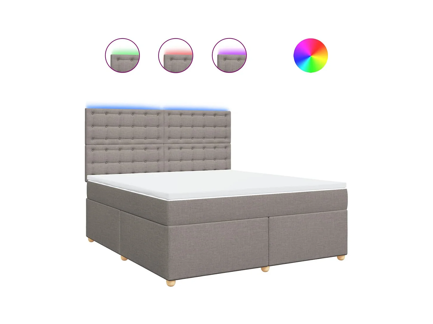 Sommier à lattes de lit avec matelas Taupe 180x200 cm Tissu