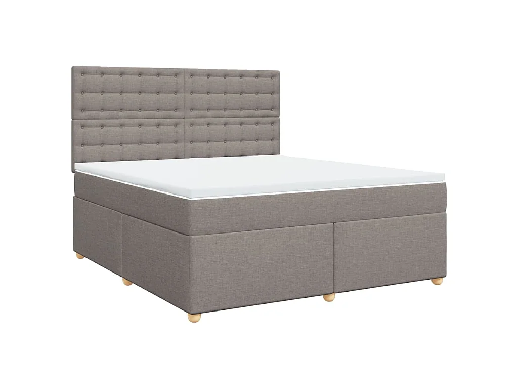Sommier à lattes de lit avec matelas Taupe 180x200 cm Tissu