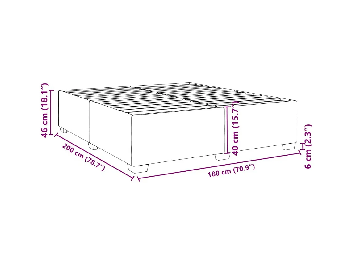 Bedframe zonder matras stof donkergrijs 180x200 cm