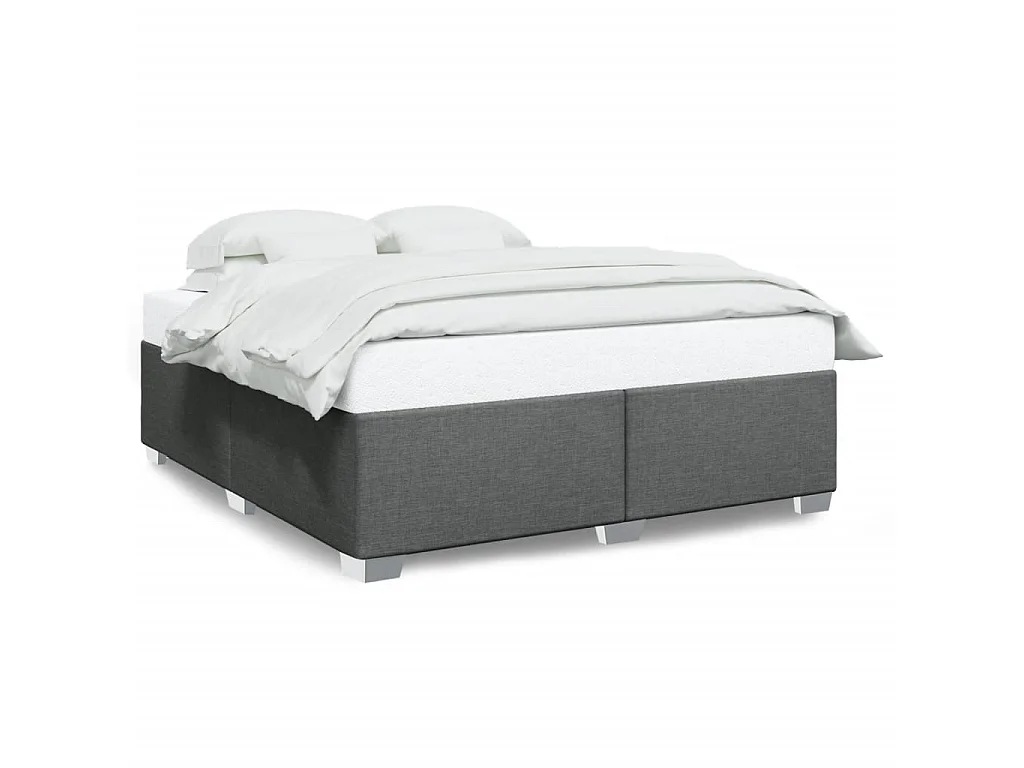 Cadre de lit sans matelas gris foncé 180x200 cm tissu