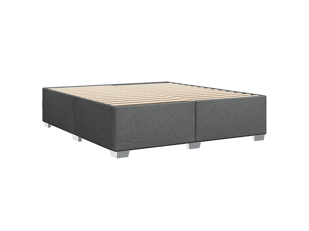 Cadre de lit sans matelas gris foncé 180x200 cm tissu