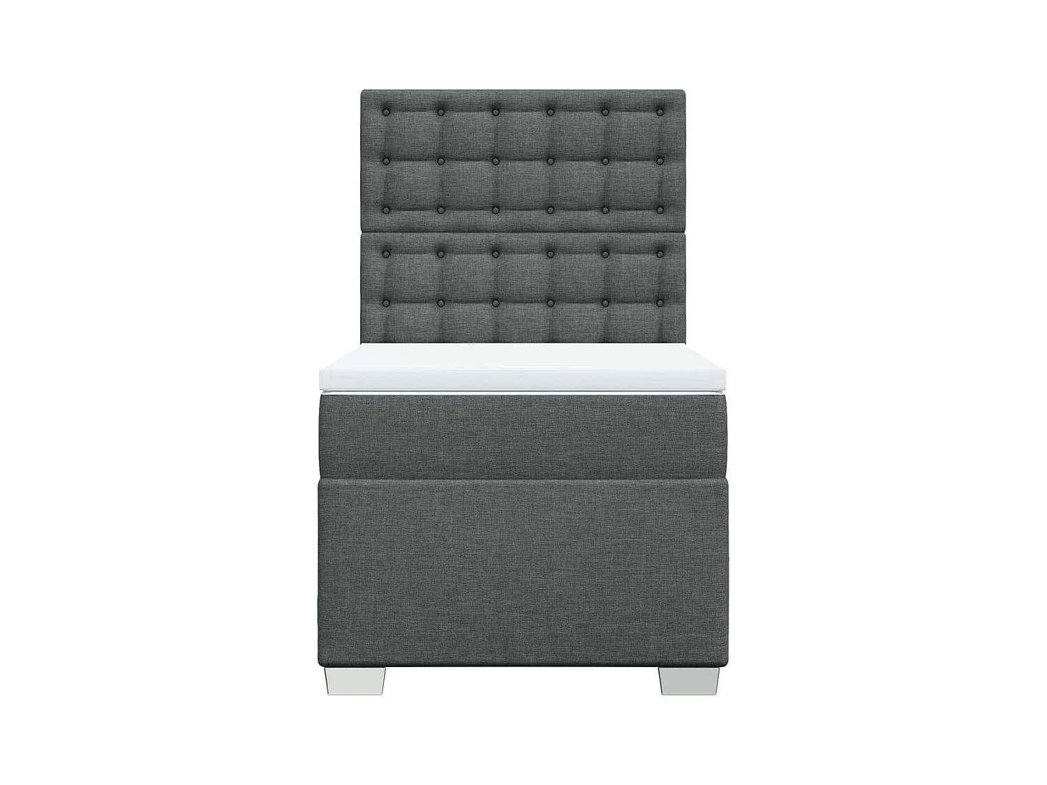 Sommier à lattes de lit avec matelas Gris foncé 90x200 cm Tissu