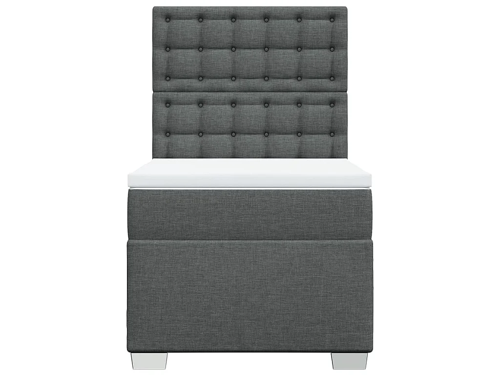Boxspring met matras stof donkergrijs 90x200 cm