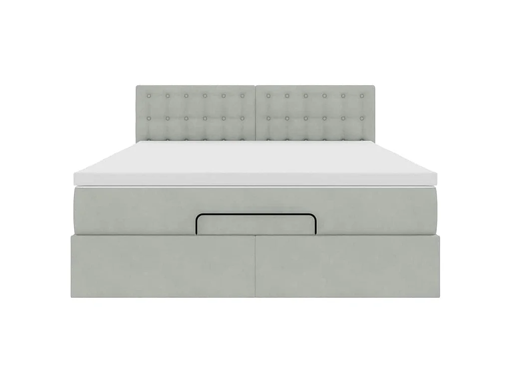 Estructura cama otomana con colchón gris claro 140x200cm