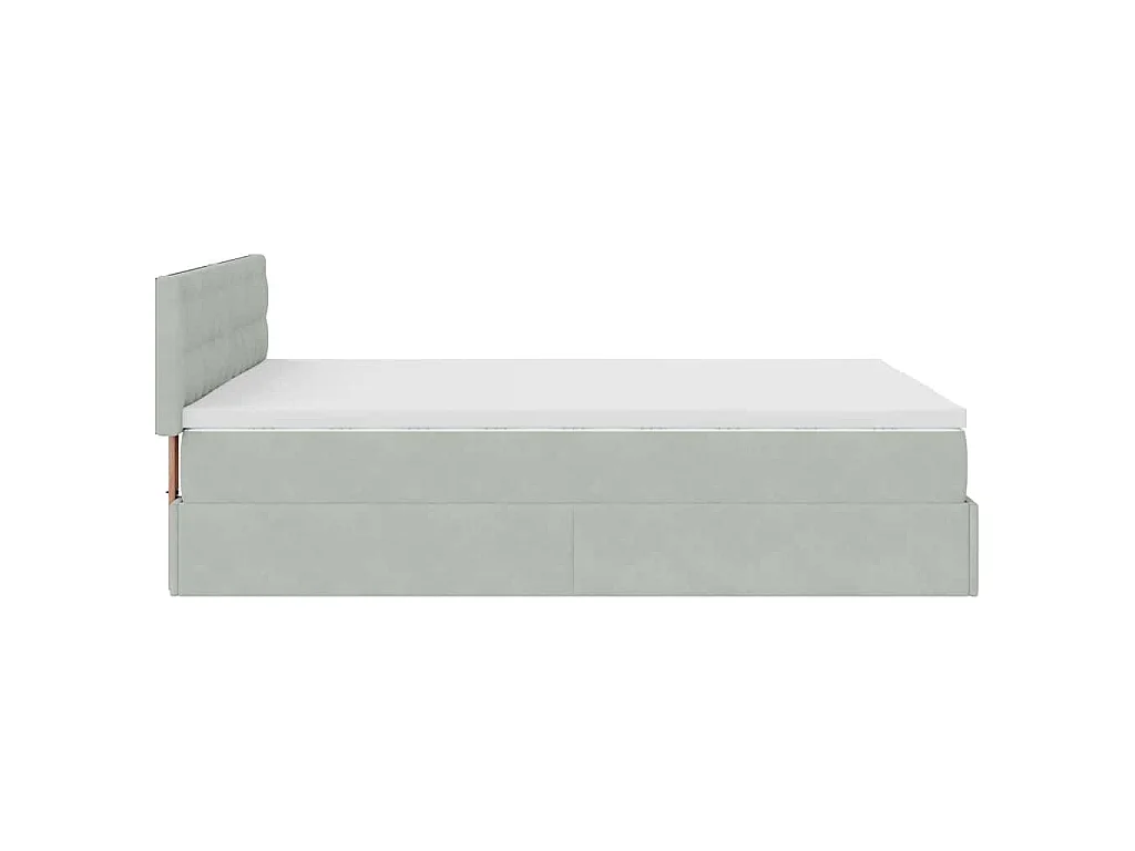 Estructura cama otomana con colchón gris claro 140x200cm