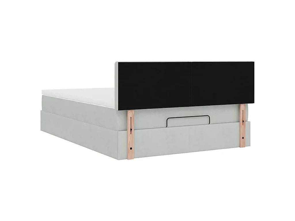 Estructura cama otomana con colchón gris claro 140x200cm