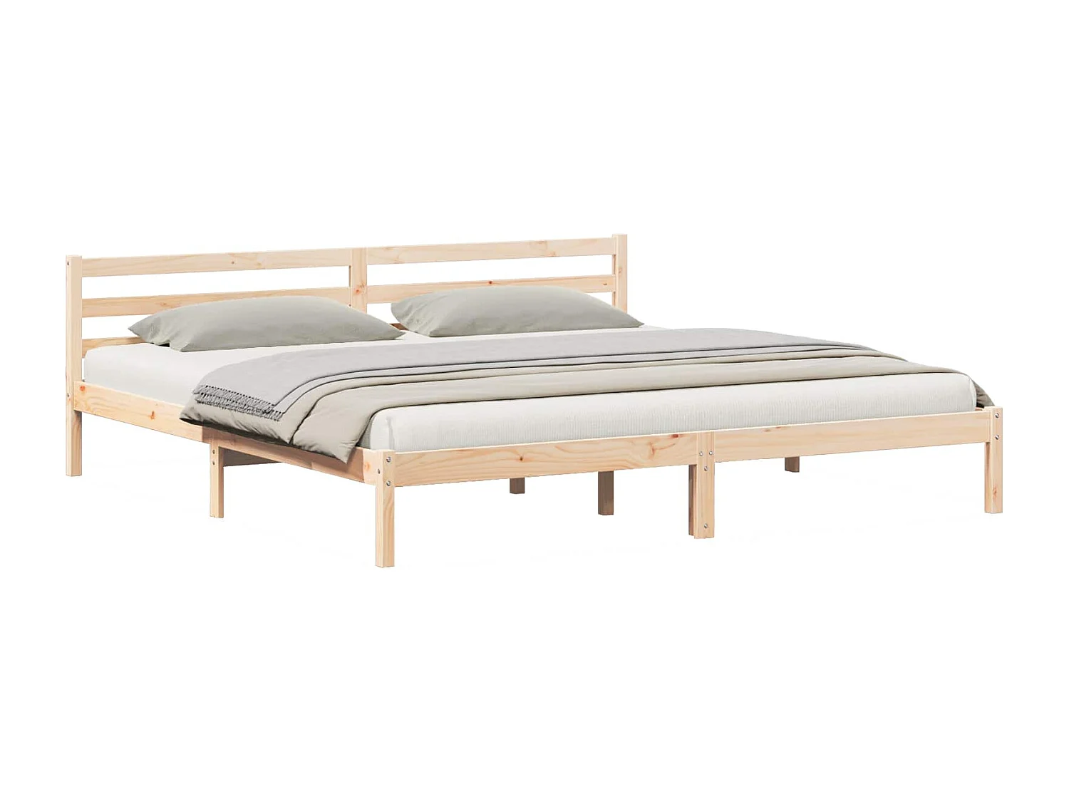 Bedframe Bruin 208.6 x 157.6 x 69.4 cm Massief grenenhout