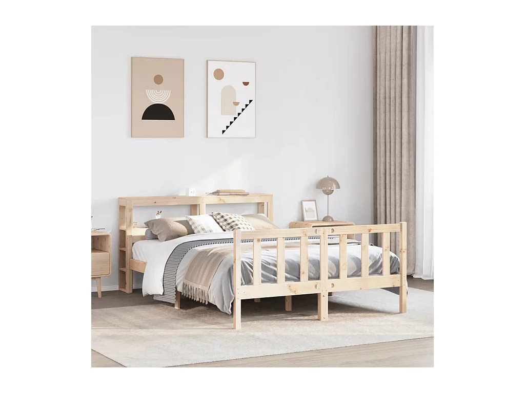 Cadre de lit sans matelas 160x200 cm bois massif de pin
