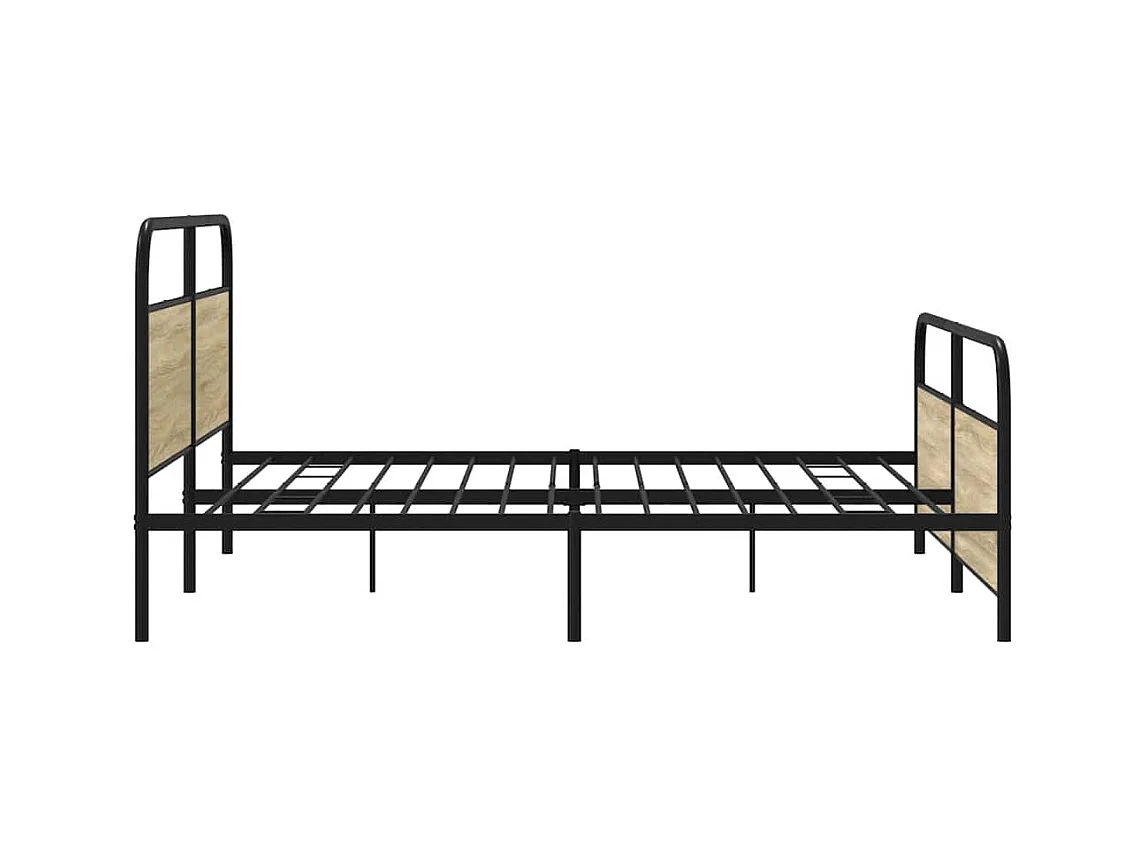 Cadre de lit en métal sans matelas chêne sonoma 180x200 cm