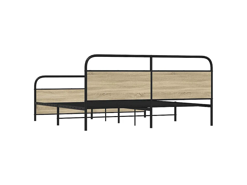 Metallbett ohne Matratze Sonoma-Eiche 180x200 cm