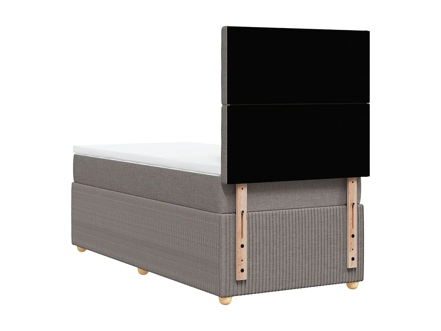 Boxspring met matras stof taupe 90x200 cm